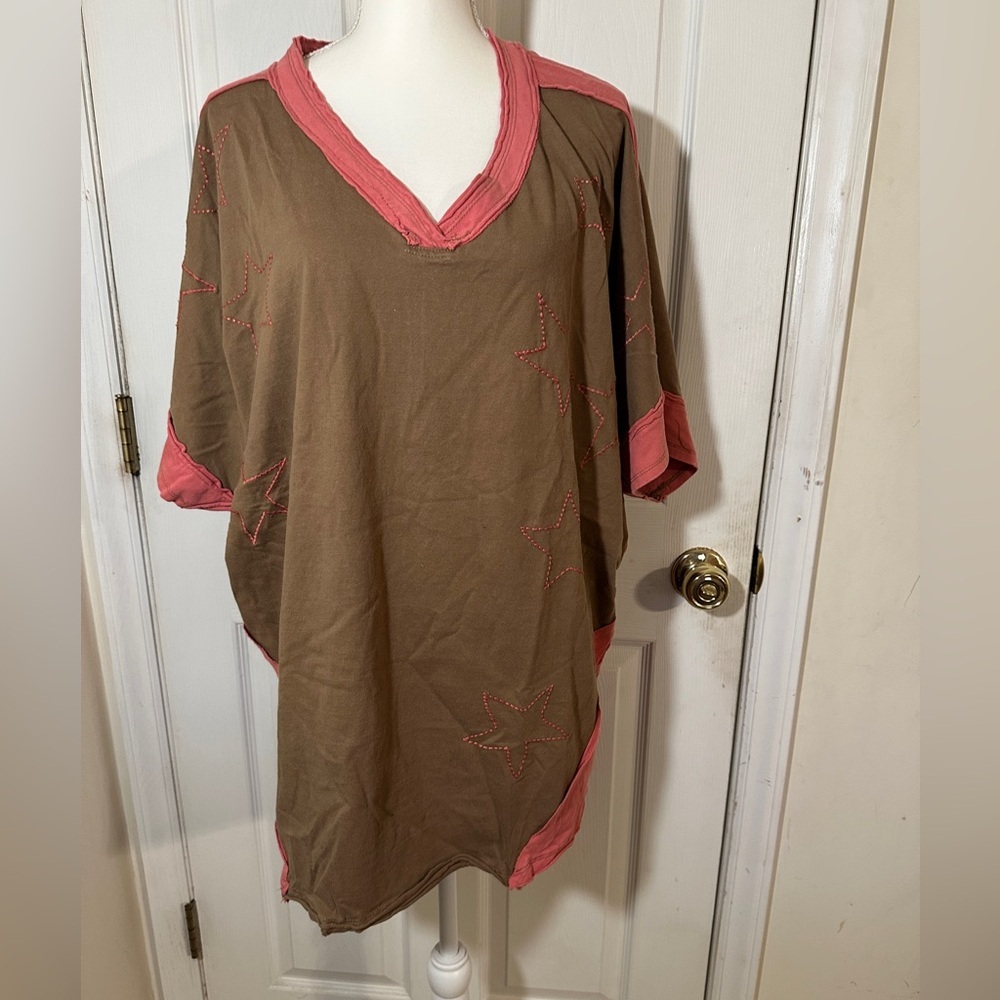 NWT Blue Velvet oversized high low tunic.